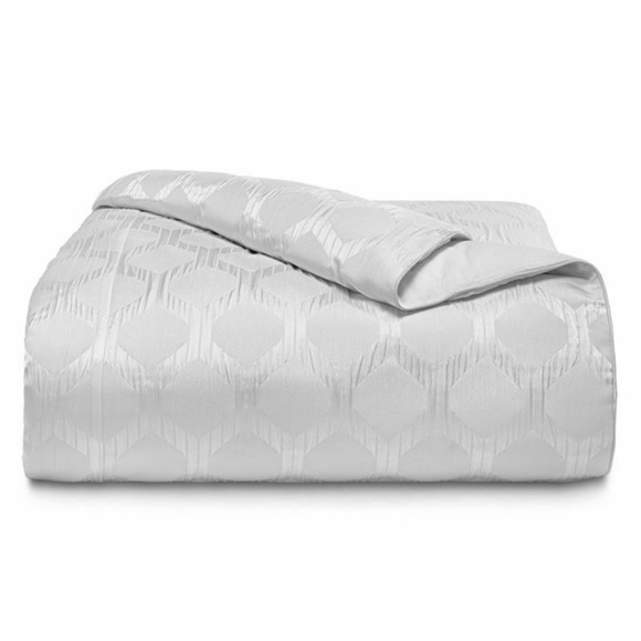 NEW $335 Hotel Collection Olympia [ Full/Queen ] Duvet Cover White‎ #D283 - Picture 10 of 11